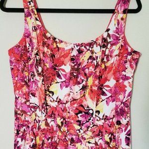 DRESS BARN Flattering Floral Casual Pleated Dress